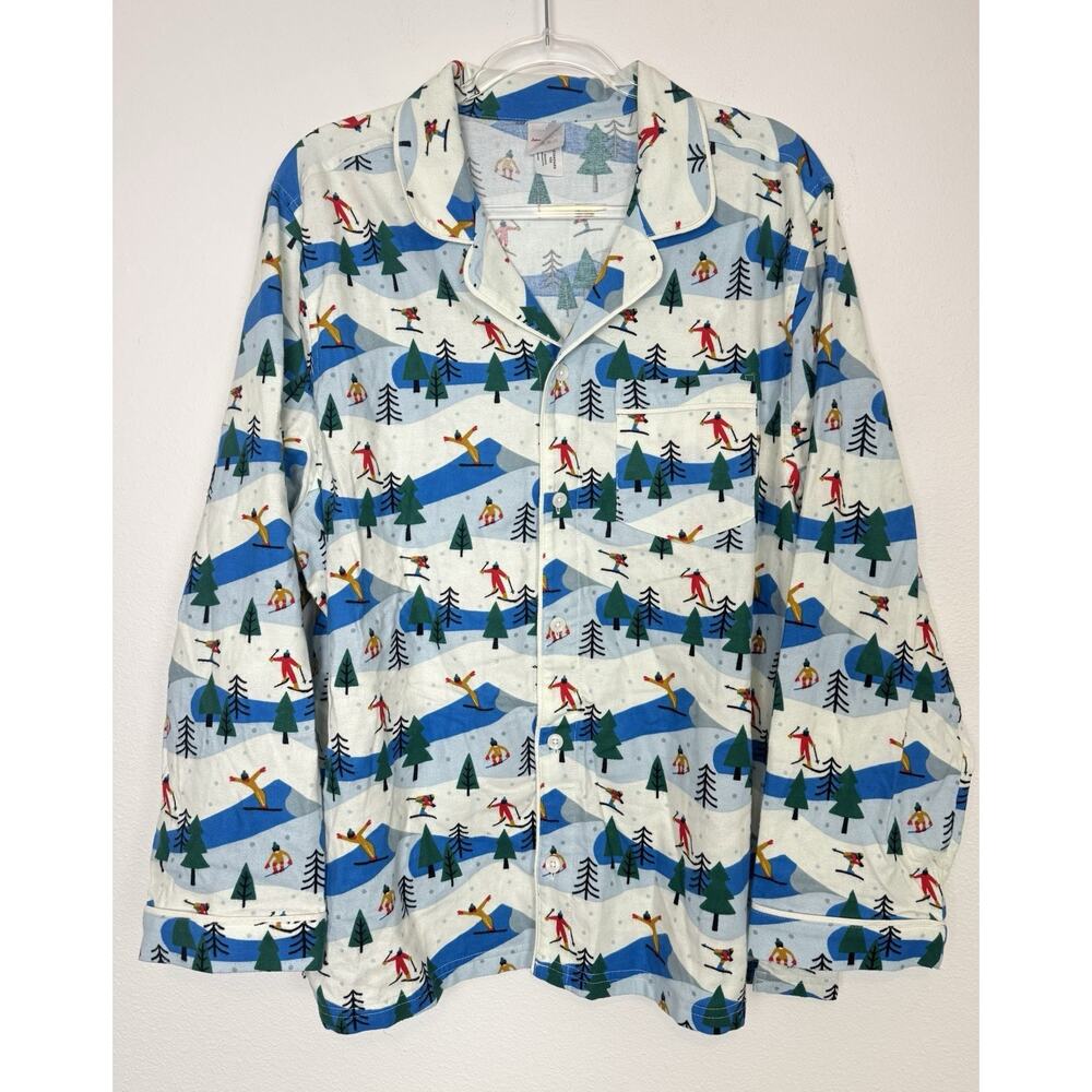 Hanna Andersson Pajama Top Flannel Cotton Adults Unisex Large Mens Womens